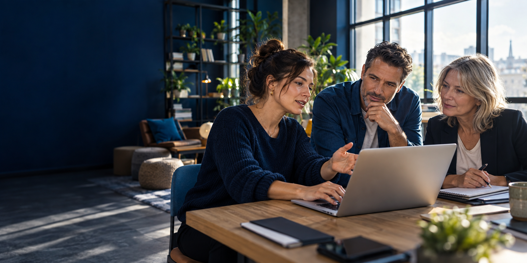 Équipe réunie autour d’un projet de formation Digital Learning